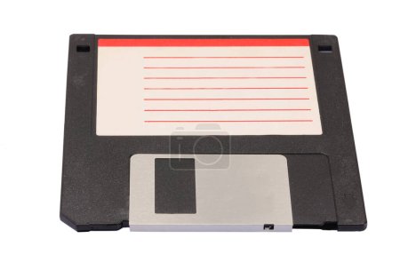 Photo for Floppy disk used to save computer data on a white background - Royalty Free Image