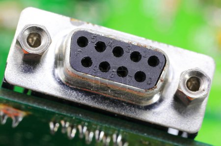 Photo for Female Standard Serial Port called RS232 9 pin - Royalty Free Image