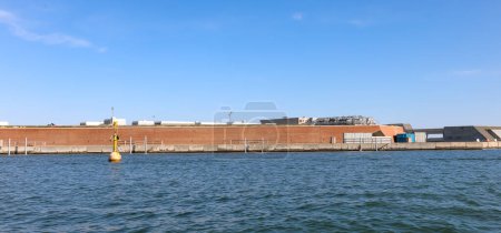 Téléchargez les photos : Modern dam for the protection of the high tide of the island of Venice in Italy called MOSE PROJECT - en image libre de droit