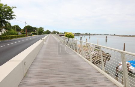 Photo for New very wide cycle paths near Venice in the city of Cavallino Treporti in Italy - Royalty Free Image