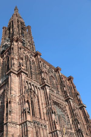 Photo for Cathedral of Strasbourg in France characterized by the missing bell tower In fact it only has one instead of two - Royalty Free Image