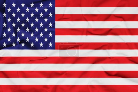 Téléchargez les photos : Drapeau américain des États-Unis d'Amérique avec des couleurs vives et un fond en tissu - en image libre de droit