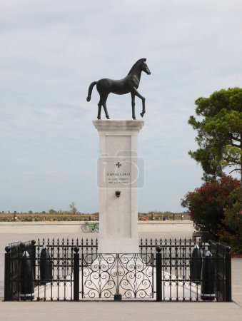 Photo for Cavallino, VE, Italy - July 14, 2022: Statue of a Little Horse near Venice - Royalty Free Image