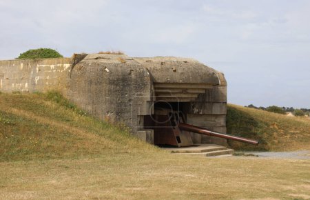 Photo for Longues-sur-Mer battery, L, France - August 21, 2022: OLD Gun Battery of Atlatic Wall in Normandy - Royalty Free Image