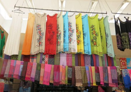 Photo for Stall selling arabic style women s clothes and dresses in the middle east stall - Royalty Free Image