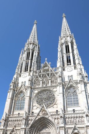 Photo for Vienna, WIEN, Austria - August 22, 2023: Gothic Votive church also called votivkirche - Royalty Free Image