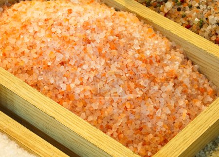 Pink salt of the Himalayas areas for sale at the market