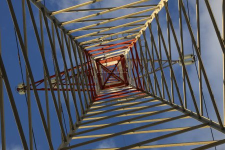 High Voltage Electricity Grid Pylon seen from below