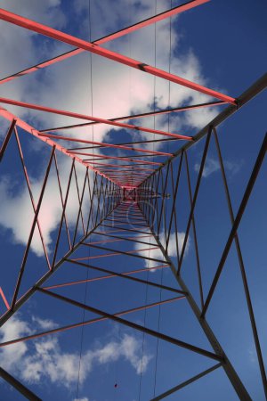 High Voltage Electricity Grid Pylon seen from below