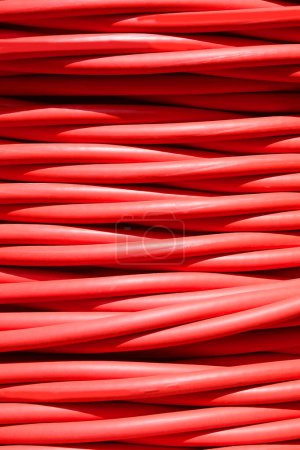 Photo for Background of thick electrical cable used for high-voltage power transmission from a power plant - Royalty Free Image