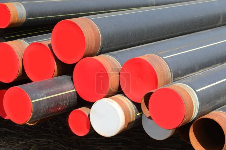 large metal pipes for the creation of energy infrastructures for the transport of fluids