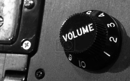 Photo for BIG volume knob with numbers of a vintage style electric guitar with black and white effect - Royalty Free Image