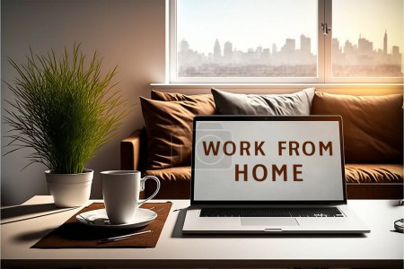 Téléchargez les photos : Work from home - concept illustration - en image libre de droit