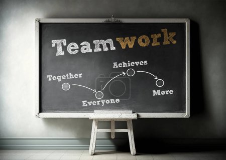 Téléchargez les photos : Teamwork - strategy chalkboard concept - en image libre de droit