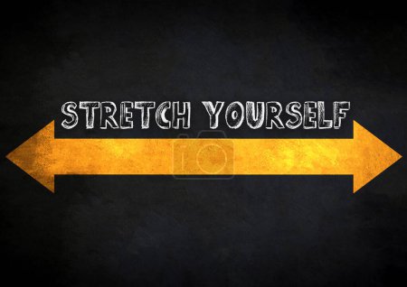 Foto de Stretch Yourself chalkboard concept - Imagen libre de derechos