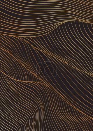 Fondo de paisaje abstracto con blanco y azul dibujado a mano vector patrón de línea. Arte marino oceánico con plantilla natural. Diseño de banner y fondo de pantalla en estilo vintage
