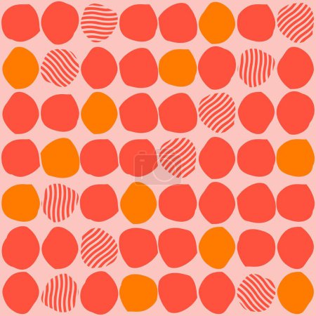 Photo for Seamless pattern with abstract shapes in pink and orange. Colorful vector illustration. - Royalty Free Image