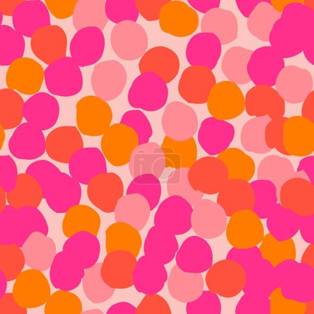 Photo for Seamless pattern with abstract shapes in pink and orange. Colorful vector illustration. - Royalty Free Image