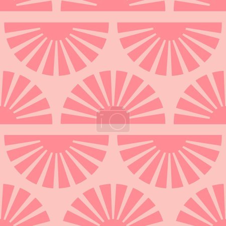Photo for Seamless pattern with abstract shapes in orange, pink and red. Colorful vector illustration. - Royalty Free Image