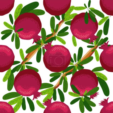 Nahtloses Muster mit Granatapfelfrüchten. Dekorative Muster der Granatapfelfrucht. elegante Vorlage