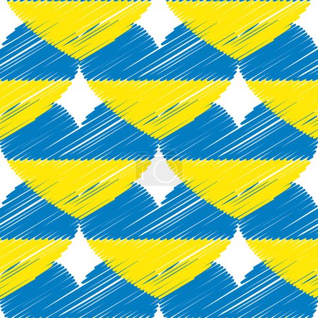 Ilustración de Seamless Pattern Line Ukraine Flag, National Background - Imagen libre de derechos