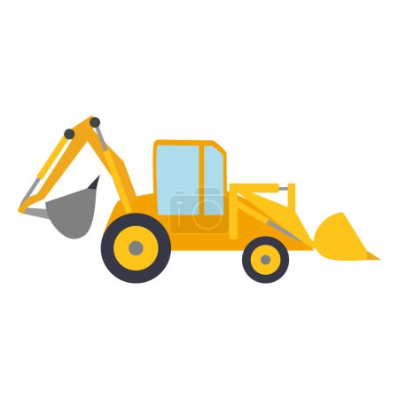 Illustration for Special machines for construction work. Forklifts, concrete mixer, cranes, excavators, tractors, bulldozers trucks Road repair - Royalty Free Image