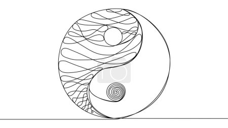 Ilustración de Auto-dibujo Yin Yang símbolo de armonía y equilibrio - Imagen libre de derechos