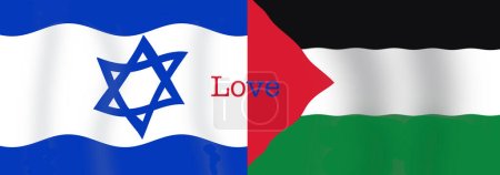 Foto de Bandera de Palestina e Israel fusionada - Imagen libre de derechos