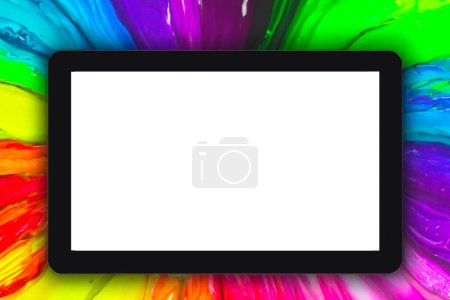 Foto de Tablet negro utilizado para la creación de Internet y la comunicación wi - Imagen libre de derechos