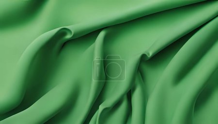 Téléchargez les photos : Œuvre d'art abstraite illustrée par un pli sur une surface plane de couleur verte - en image libre de droit