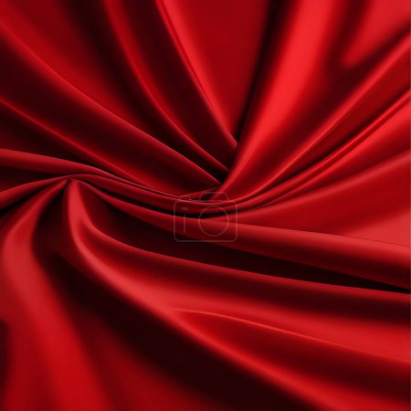 Photo for Red color satin cloth with folds and variation from light to dark - Royalty Free Image