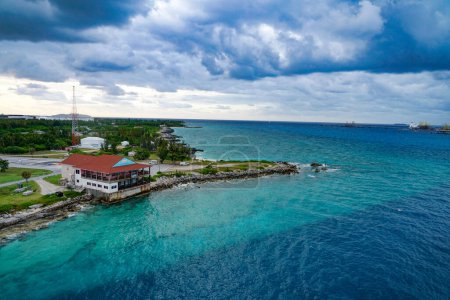 Vivid colors and clouds over the Port at Freeport Bahamas