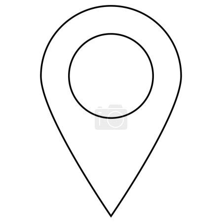 Foto de Icono de pin de mapa de color blanco, pin de ubicación de estilo plano. Marcador elemento de ilustración símbolo básico, aislado sobre fondo blanco. - Imagen libre de derechos