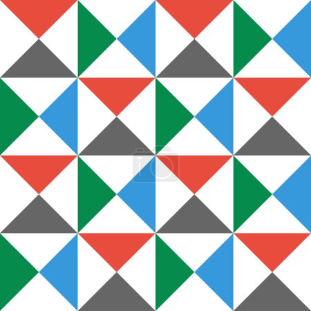 Foto de Patrón geométrico, rojo, blanco, verde y gris patrón de azulejos de triángulo de color, sin costuras repetir hermoso fondo. - Imagen libre de derechos