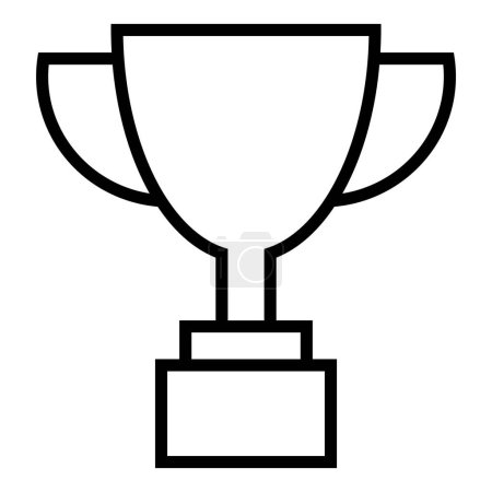 Foto de Icono de copa de trofeo, símbolo ganador de copa de campeonato de contorno de color negro de estilo plano. Ilustración vectorial para etiqueta, emblema, logotipo, móvil, aplicación, web, juego, deportes, gráfico de logro aislado en blanco. - Imagen libre de derechos