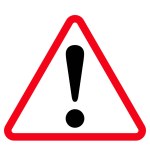 Exclamation mark icon, hazard warning attention sign, danger and caution symbol, error logo, risk graphic, flat style vector illustration for web, app, mobile. Red color triangle clip art isolated.