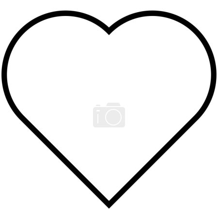 Foto de Icono del corazón, hermoso estilo plano negro contorno color símbolo del día de San Valentín, forma perfecta objeto de amor, pensamientos felices, salud o ilustración de la vida para la web, aplicación, móvil, interfaz de usuario, juego. Aislado sobre blanco. - Imagen libre de derechos