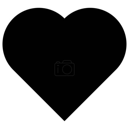 Foto de Icono del corazón, hermoso estilo plano color negro símbolo del día de San Valentín, perfecto objeto de amor forma, pensamientos felices, salud o vida vector ilustración para la web, aplicación, móvil, interfaz de usuario, juego. Aislado sobre blanco. - Imagen libre de derechos