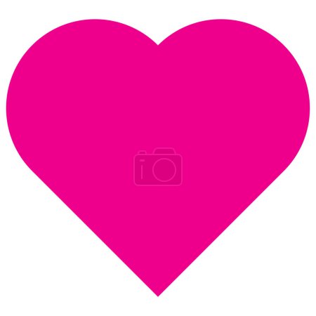 Foto de Icono del corazón, hermoso estilo plano de color rosa símbolo del Día de San Valentín, perfecto objeto de amor forma, pensamientos felices, salud o vida vector ilustración para la web, aplicación, móvil, interfaz de usuario, juego. Aislado sobre blanco. - Imagen libre de derechos