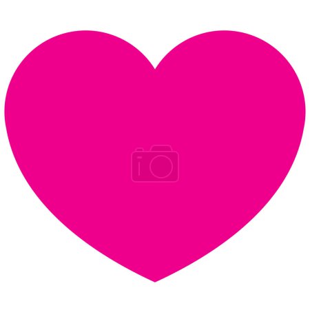 Foto de Icono del corazón, hermoso estilo plano color rosa símbolo del Día de San Valentín, forma perfecta objeto de amor, salud, vida o pensamientos felices vector de ilustración para el juego, aplicación, interfaz de usuario, web, móvil. Aislado sobre blanco. - Imagen libre de derechos