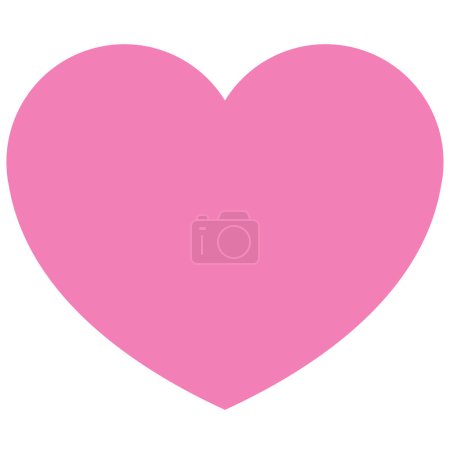 Foto de Icono del corazón, hermoso estilo plano de color rosa suave símbolo del Día de San Valentín, forma perfecta objeto de amor, salud, vida o pensamientos felices vector de ilustración para el juego, aplicación, interfaz de usuario, móvil. Aislado sobre blanco. - Imagen libre de derechos