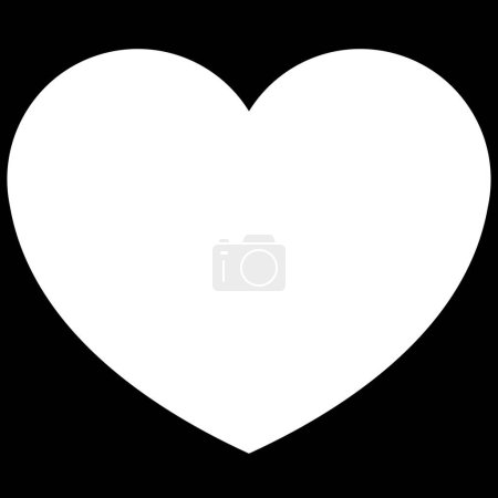 Foto de Icono del corazón, hermoso estilo plano color blanco símbolo del día de San Valentín, forma perfecta objeto de amor, salud, vida o pensamientos felices vector de ilustración para el juego, aplicación, interfaz de usuario, web, móvil. Aislado en la oscuridad. - Imagen libre de derechos