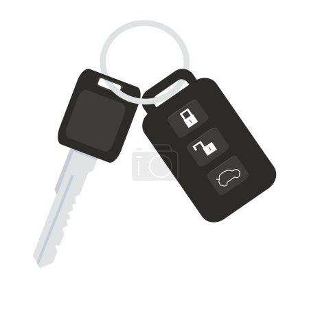 Illustration for Car key with remote control flat - Royalty Free Image