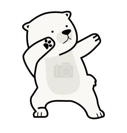 Ilustración de Lindo oso polar dabbing icono de movimiento - Imagen libre de derechos