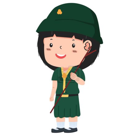 Illustration for Vector illustration of girl scout thai - Royalty Free Image