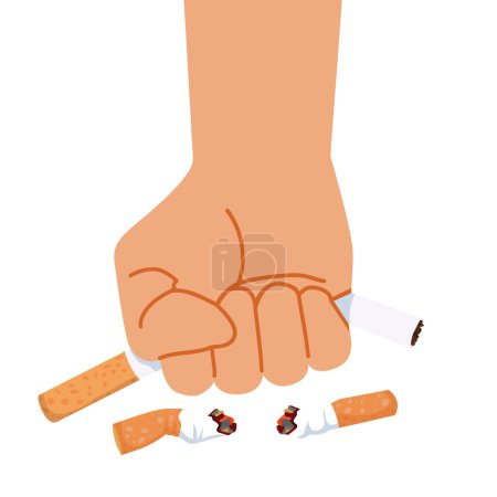 Ilustración de Hand Fist Cigarette butt vector - Imagen libre de derechos