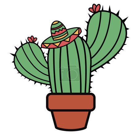 Illustration for Nice funny  cactus doodle sign - Royalty Free Image