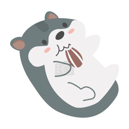 Illustration for Funny hamster eating seed cartoon - Royalty Free Image