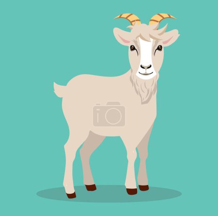 Illustration for Cute funny goat Cartoon vector - Royalty Free Image
