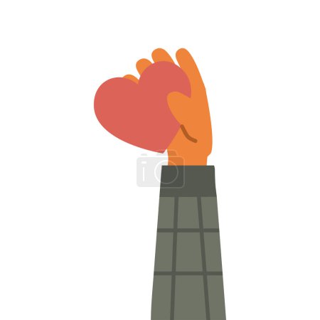 Illustration for Hand with a red heart - Royalty Free Image